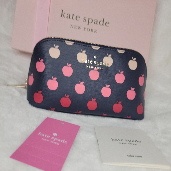 NWT Kate Spade Staci Small Red Apples Cosmetic Case MULTI - Picture 9 of 9